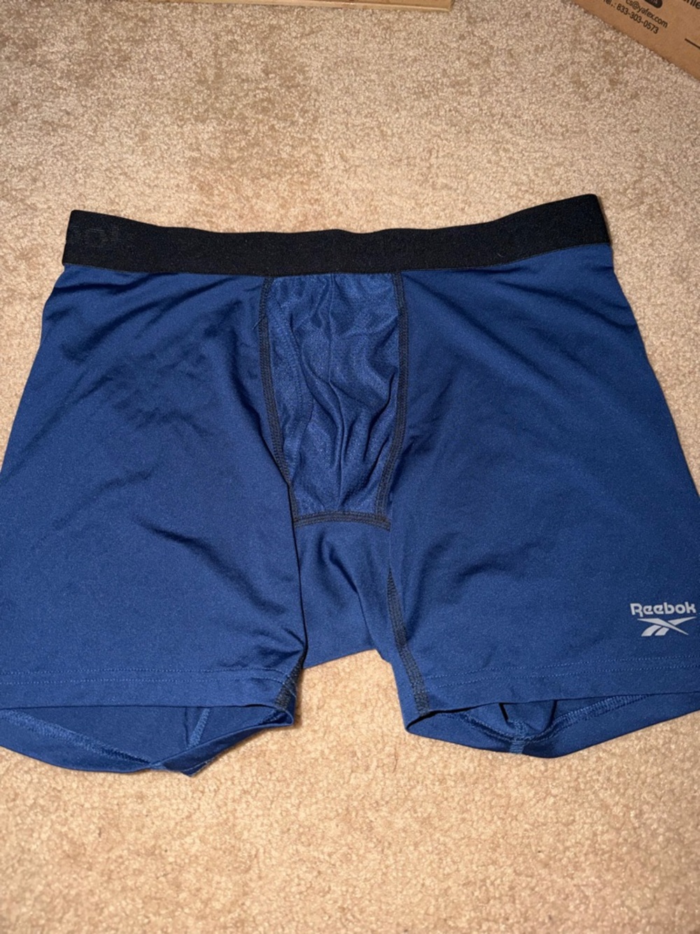Reebok Blue Men’s Athletic Boxer Briefs with Black Waistband